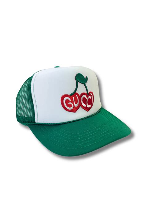 gucci cherry trucker hat|who made Gucci bucket hat.